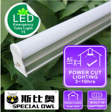 Lámpara de emergencia LED T5: 16W / 1.2m, 13W / 0.9m, 9W / 0.6m recargable con batería de reserva